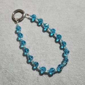 Blue Crystal Bead Phone Bracelet